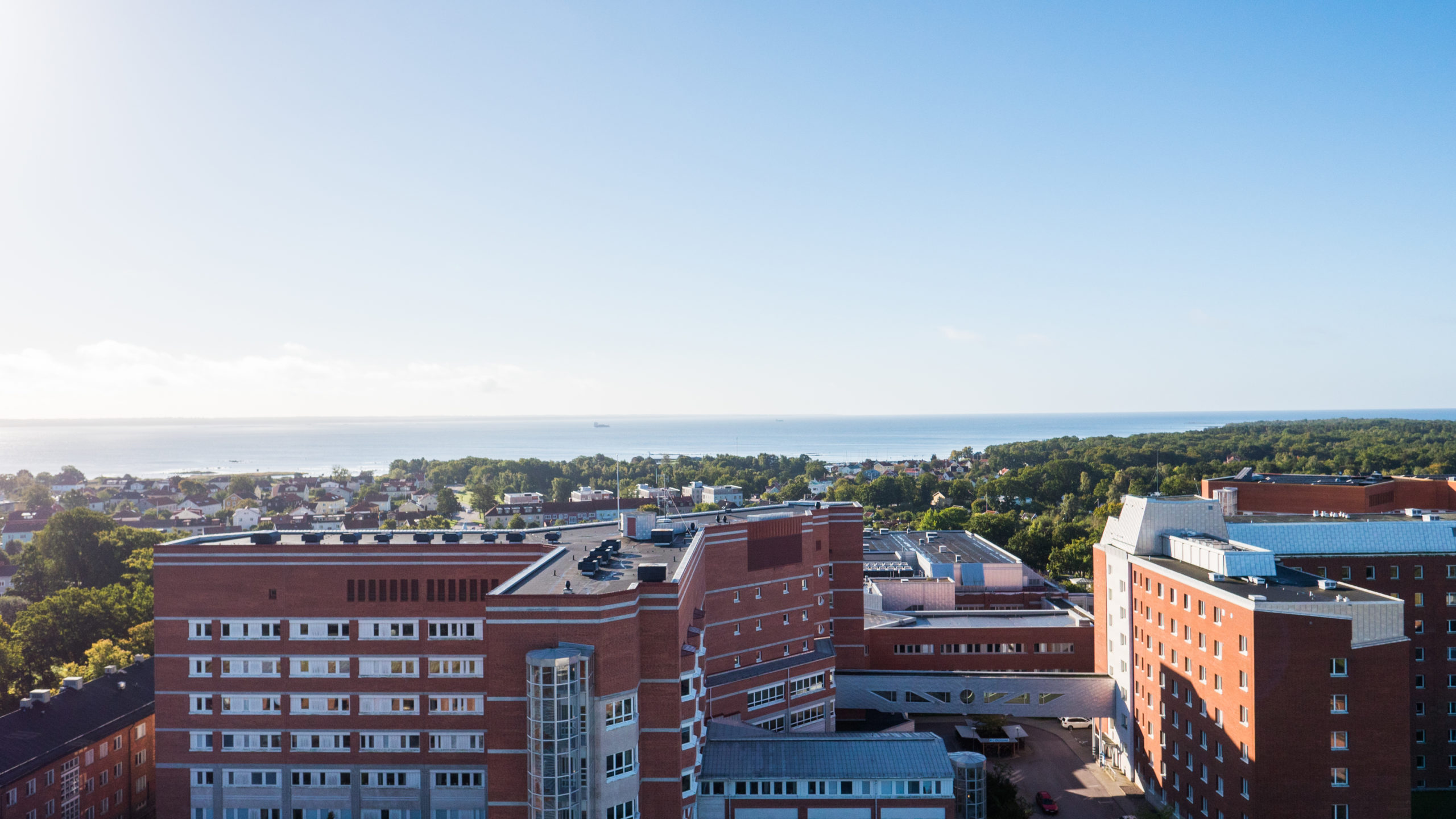 Flygbild över Kalmar sjukhus