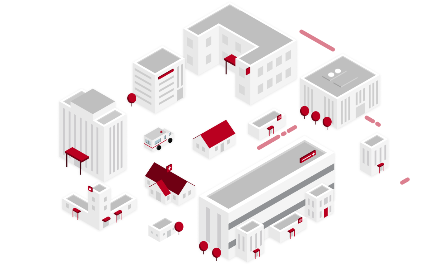 Bild på ett ekosystem illustrerat som en stad